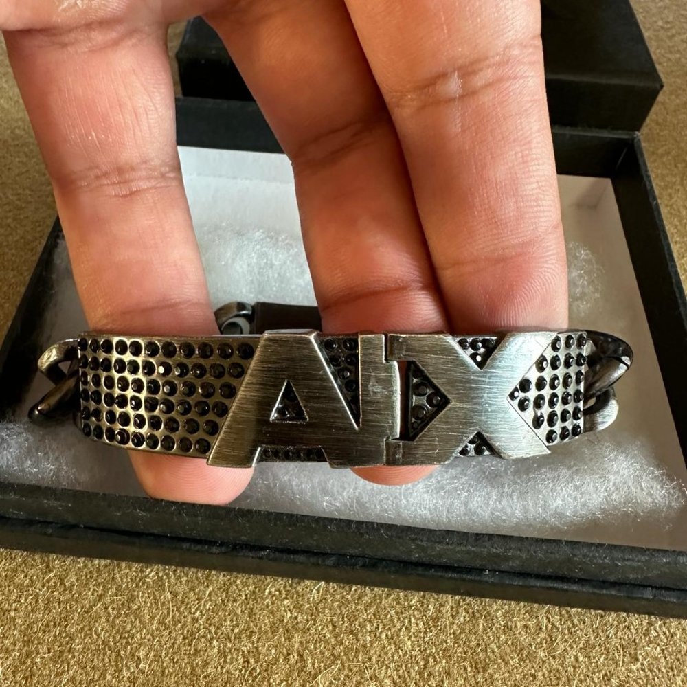 Armani Exchange Bracelet Black Cuban Link